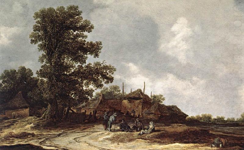 Jan van Goyen Farmyard with Haystack china oil painting image